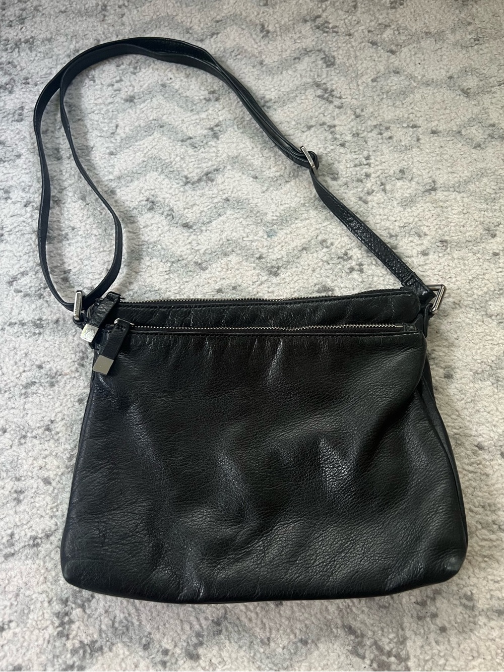 Margot Black Leather Crossbody Shoulder Bag Soft  Leather Handbag